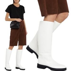 New Khaite Derby Leather Riding Boots Knee Hight White Size 39